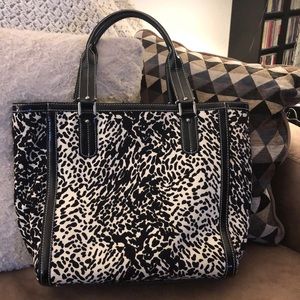 Talbots animal print tote purse -Like New!
